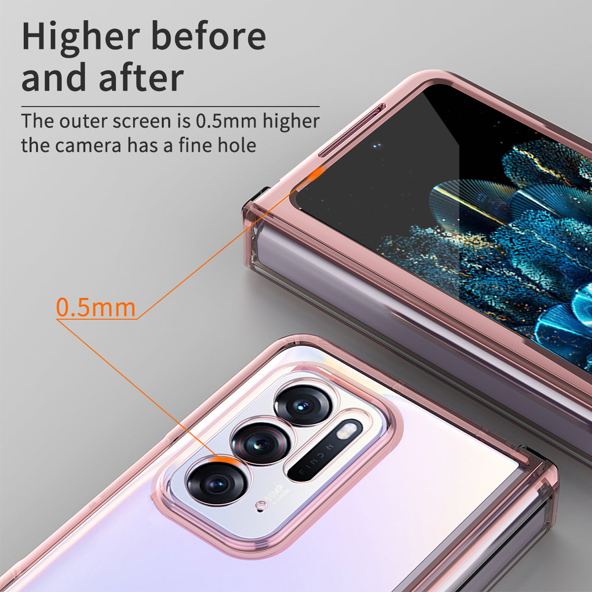 For Oppo Find N Electroplating Frame Hard PC Folding Phone Case Cover with Detachable Hinge