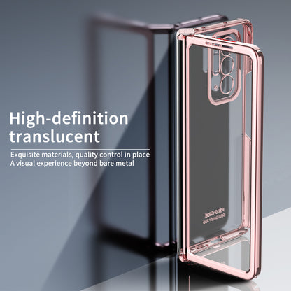 For Oppo Find N Electroplating Frame Hard PC Folding Phone Case Cover with Detachable Hinge