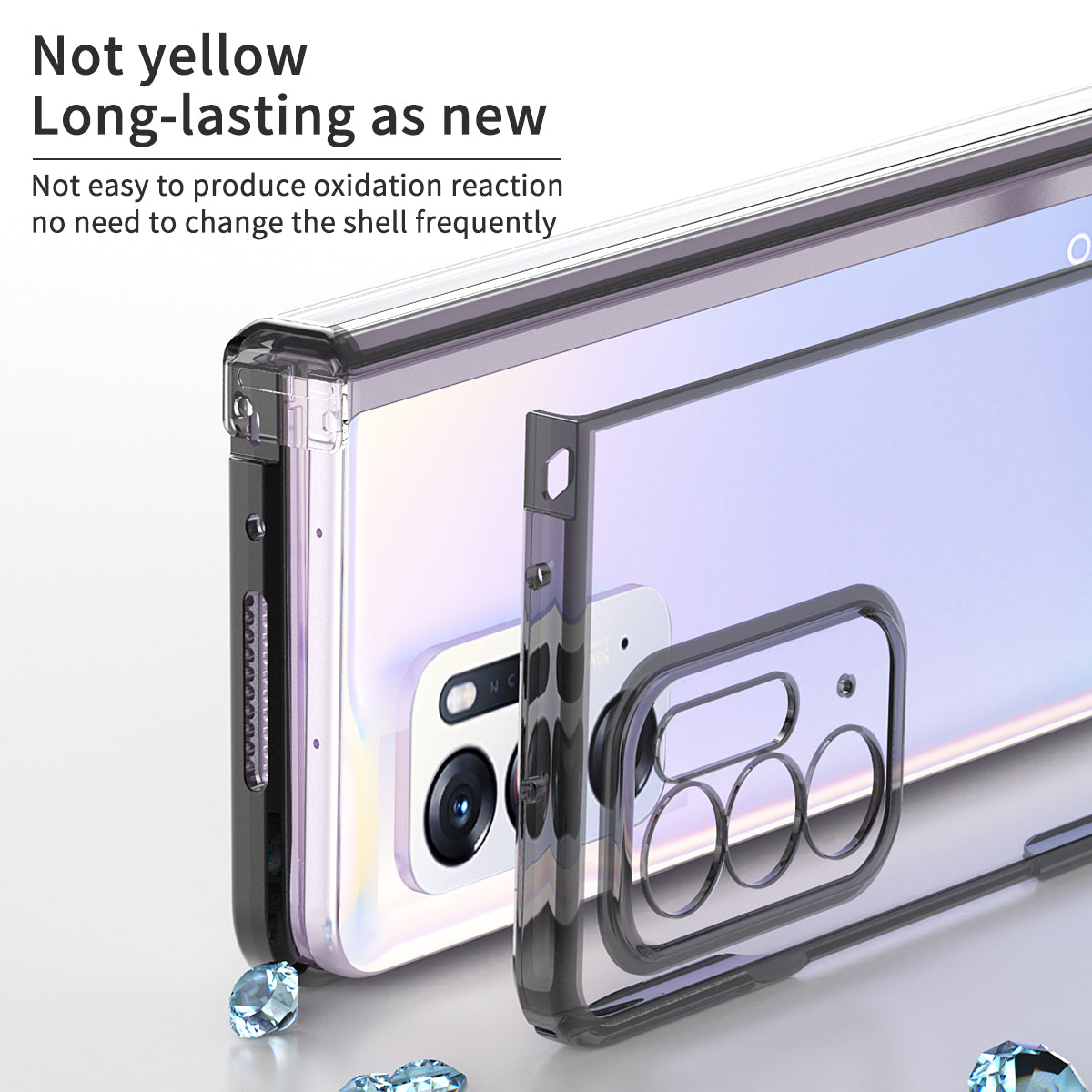 For Oppo Find N Electroplating Frame Hard PC Folding Phone Case Cover with Detachable Hinge