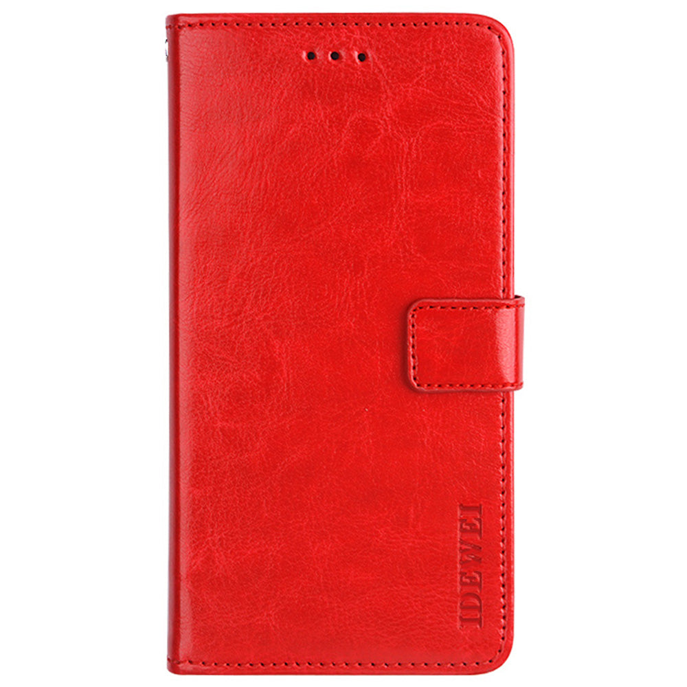 IDEWEI For Oppo A16K Crazy Horse Texture Wallet Stand PU Leather + TPU Case Phone Shell