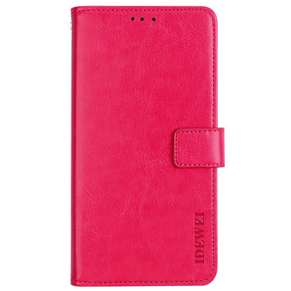 IDEWEI For Oppo A16K Crazy Horse Texture Wallet Stand PU Leather + TPU Case Phone Shell