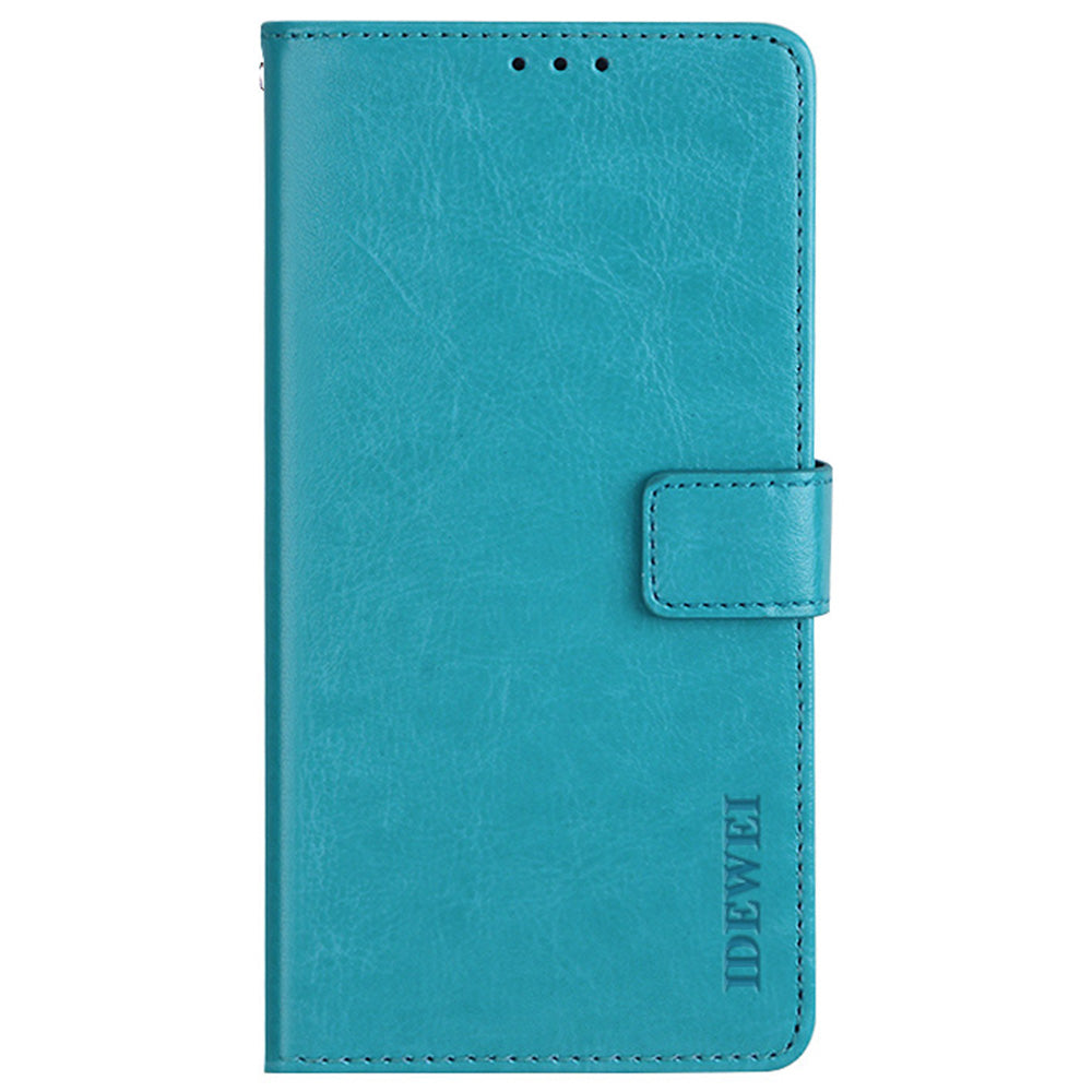 IDEWEI For Oppo A16K Crazy Horse Texture Wallet Stand PU Leather + TPU Case Phone Shell