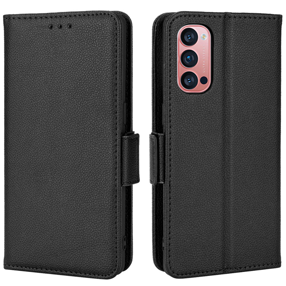 PU Leather + TPU Stand Phone Case for Oppo Reno4 Pro 5G, Litchi Texture Drop-resistant Wallet Cover