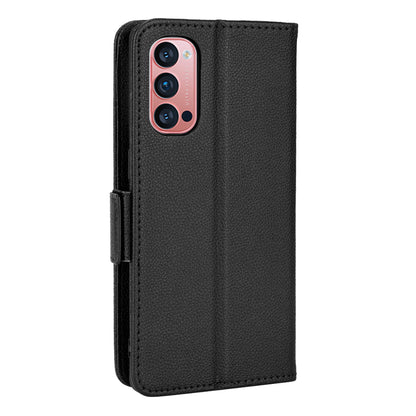 PU Leather + TPU Stand Phone Case for Oppo Reno4 Pro 5G, Litchi Texture Drop-resistant Wallet Cover