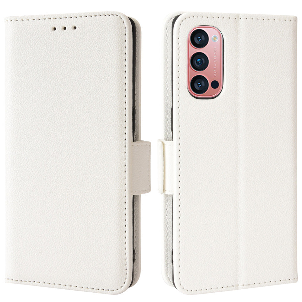 PU Leather + TPU Stand Phone Case for Oppo Reno4 Pro 5G, Litchi Texture Drop-resistant Wallet Cover