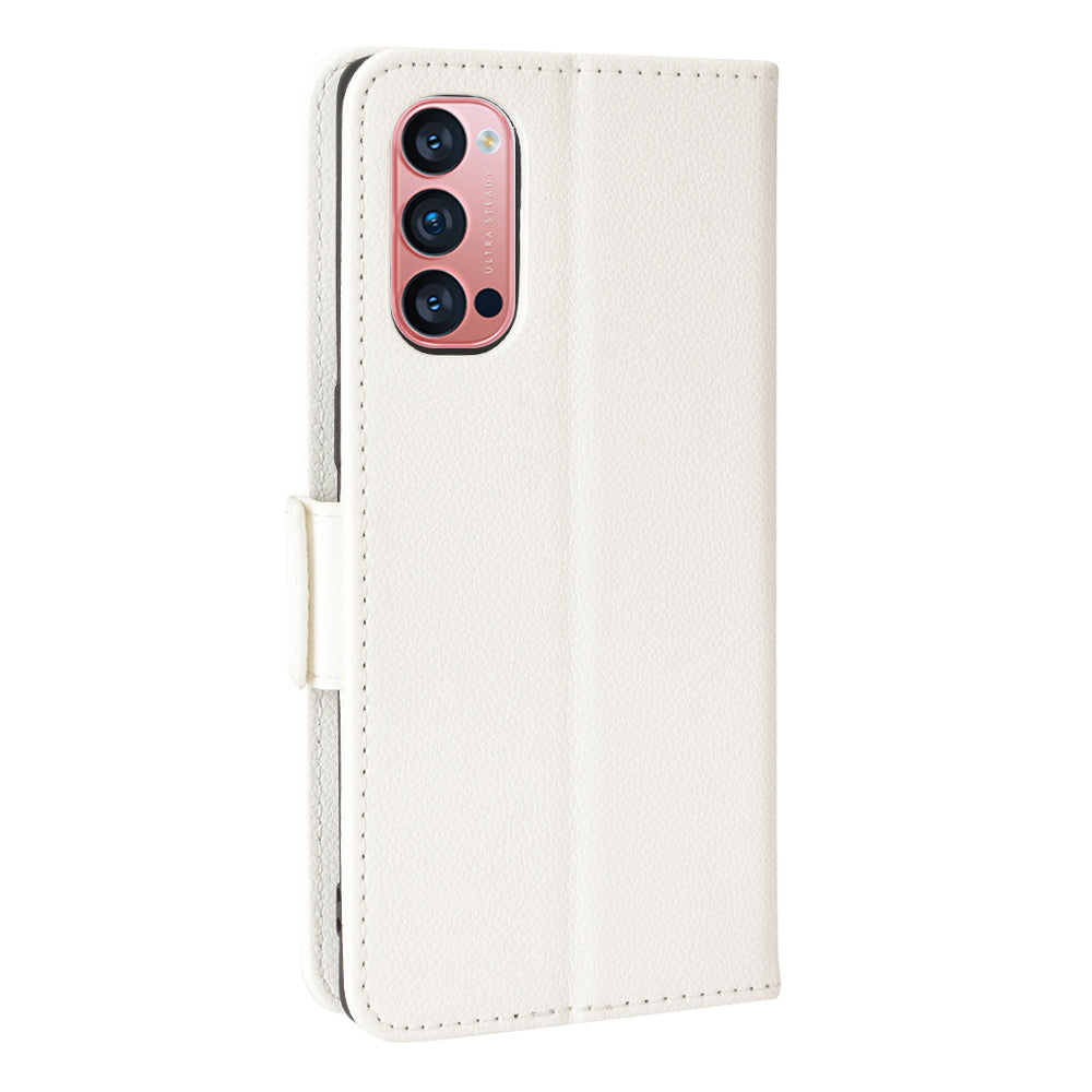 PU Leather + TPU Stand Phone Case for Oppo Reno4 Pro 5G, Litchi Texture Drop-resistant Wallet Cover