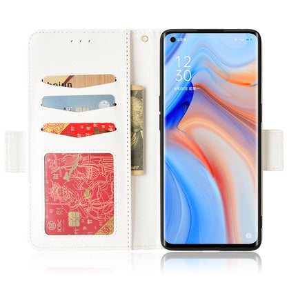 PU Leather + TPU Stand Phone Case for Oppo Reno4 Pro 5G, Litchi Texture Drop-resistant Wallet Cover