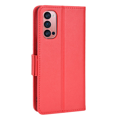 PU Leather + TPU Stand Phone Case for Oppo Reno4 Pro 5G, Litchi Texture Drop-resistant Wallet Cover