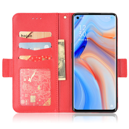 PU Leather + TPU Stand Phone Case for Oppo Reno4 Pro 5G, Litchi Texture Drop-resistant Wallet Cover