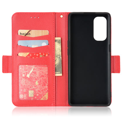 PU Leather + TPU Stand Phone Case for Oppo Reno4 Pro 5G, Litchi Texture Drop-resistant Wallet Cover