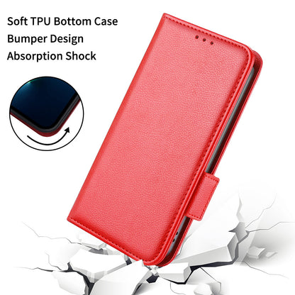 PU Leather + TPU Stand Phone Case for Oppo Reno4 Pro 5G, Litchi Texture Drop-resistant Wallet Cover