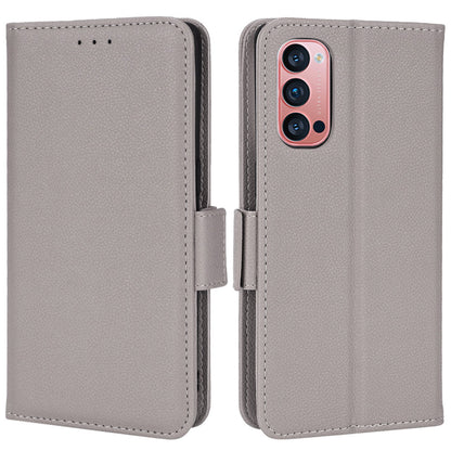 PU Leather + TPU Stand Phone Case for Oppo Reno4 Pro 5G, Litchi Texture Drop-resistant Wallet Cover