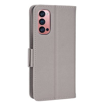 PU Leather + TPU Stand Phone Case for Oppo Reno4 Pro 5G, Litchi Texture Drop-resistant Wallet Cover