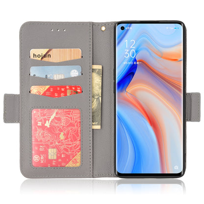 PU Leather + TPU Stand Phone Case for Oppo Reno4 Pro 5G, Litchi Texture Drop-resistant Wallet Cover