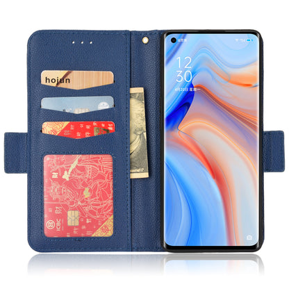 PU Leather + TPU Stand Phone Case for Oppo Reno4 Pro 5G, Litchi Texture Drop-resistant Wallet Cover