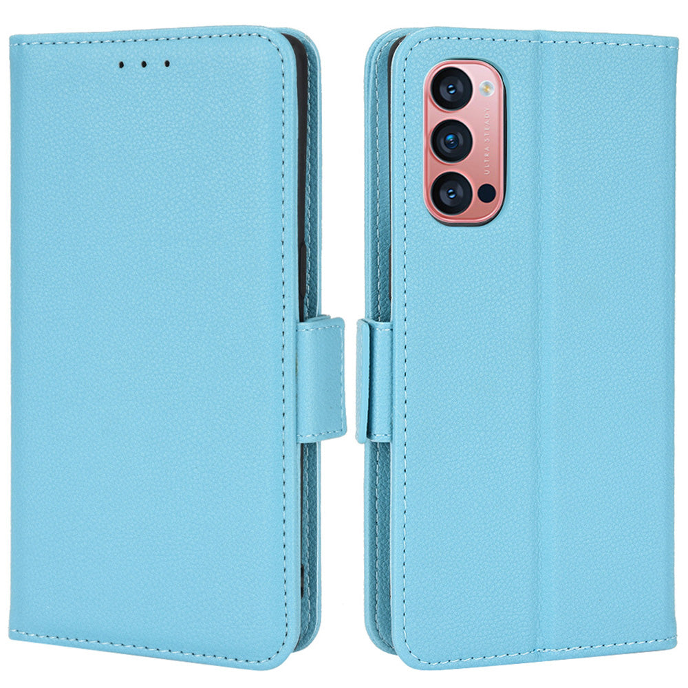 PU Leather + TPU Stand Phone Case for Oppo Reno4 Pro 5G, Litchi Texture Drop-resistant Wallet Cover