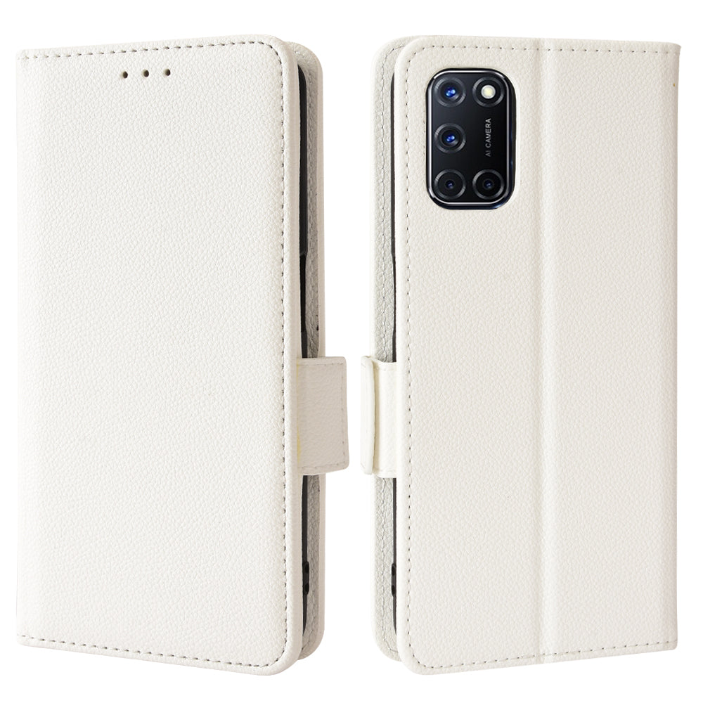 For Oppo A52/A72/A92 4G PU Leather + TPU Shockproof Phone Case Litchi Texture Stand Wallet Cover