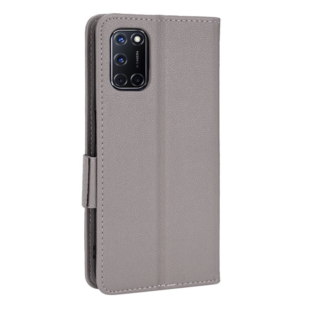 For Oppo A52/A72/A92 4G PU Leather + TPU Shockproof Phone Case Litchi Texture Stand Wallet Cover