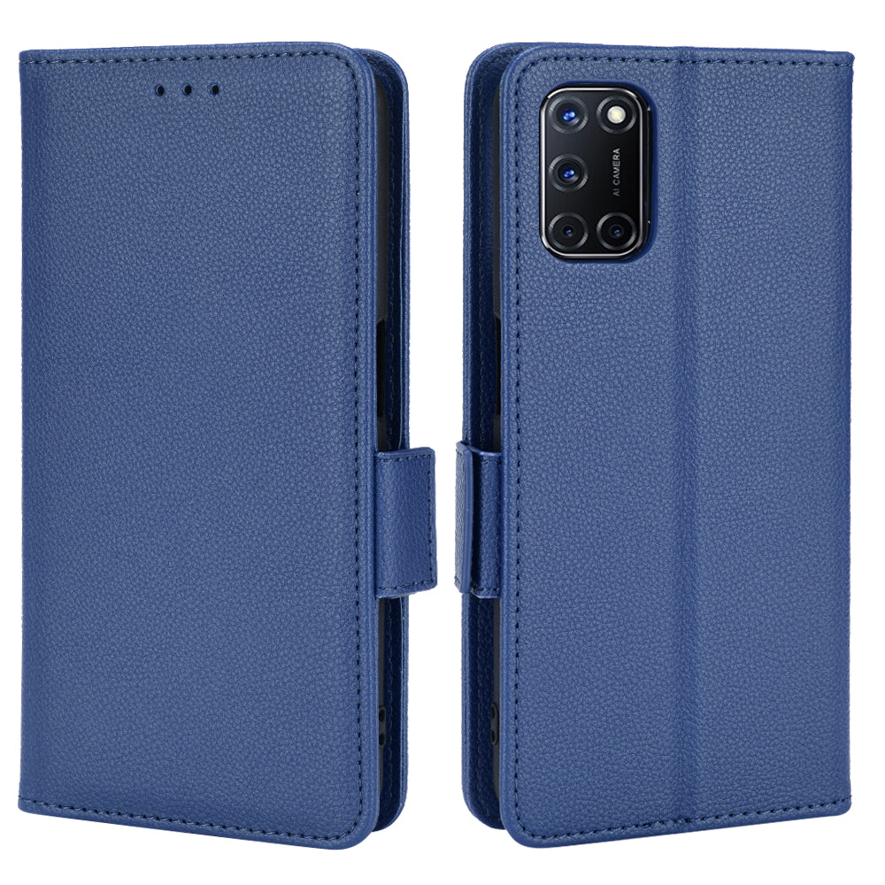 For Oppo A52/A72/A92 4G PU Leather + TPU Shockproof Phone Case Litchi Texture Stand Wallet Cover