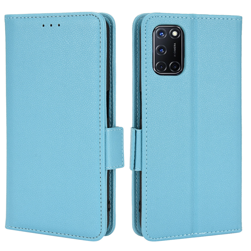 For Oppo A52/A72/A92 4G PU Leather + TPU Shockproof Phone Case Litchi Texture Stand Wallet Cover