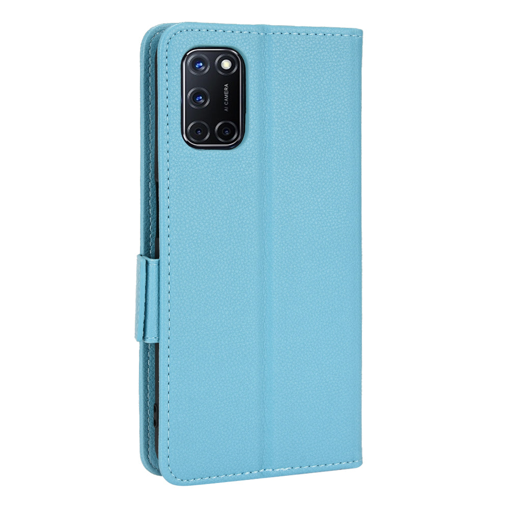 For Oppo A52/A72/A92 4G PU Leather + TPU Shockproof Phone Case Litchi Texture Stand Wallet Cover