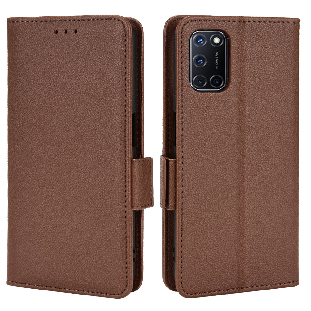 For Oppo A52/A72/A92 4G PU Leather + TPU Shockproof Phone Case Litchi Texture Stand Wallet Cover