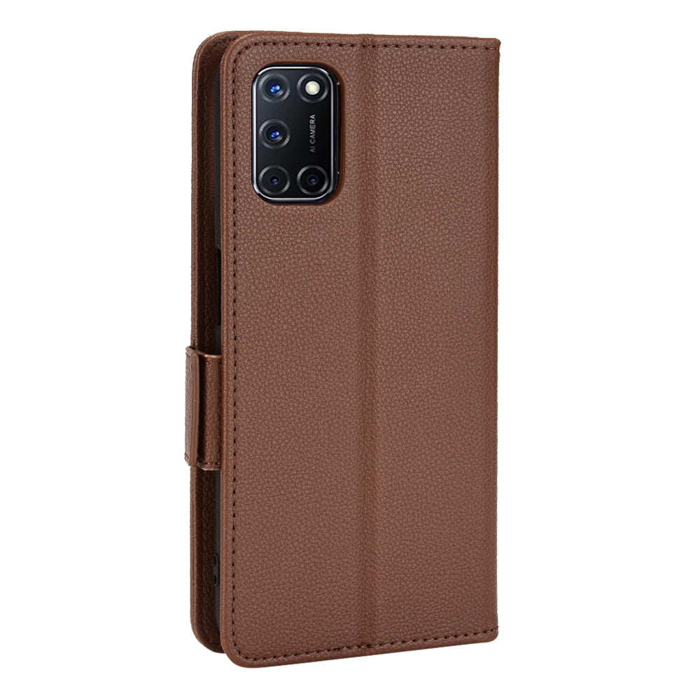 For Oppo A52/A72/A92 4G PU Leather + TPU Shockproof Phone Case Litchi Texture Stand Wallet Cover