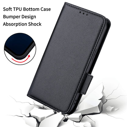 For Oppo Reno4 4G Double Magnetic Clasp Anti-fall Protection Cover Litchi Texture Leather Phone Case with Wallet Stand