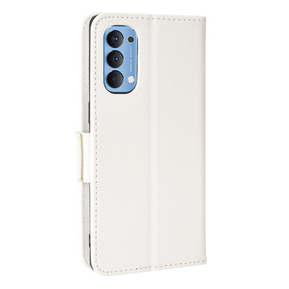 For Oppo Reno4 4G Double Magnetic Clasp Anti-fall Protection Cover Litchi Texture Leather Phone Case with Wallet Stand