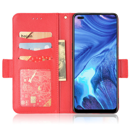 For Oppo Reno4 4G Double Magnetic Clasp Anti-fall Protection Cover Litchi Texture Leather Phone Case with Wallet Stand