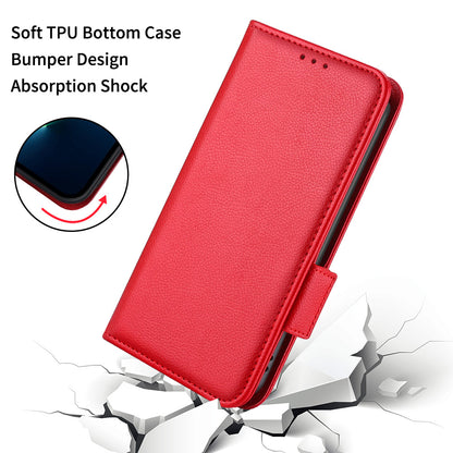 For Oppo Reno4 4G Double Magnetic Clasp Anti-fall Protection Cover Litchi Texture Leather Phone Case with Wallet Stand