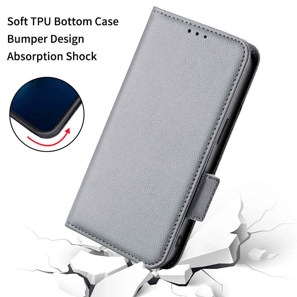 For Oppo Reno4 4G Double Magnetic Clasp Anti-fall Protection Cover Litchi Texture Leather Phone Case with Wallet Stand