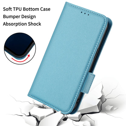 For Oppo Reno4 4G Double Magnetic Clasp Anti-fall Protection Cover Litchi Texture Leather Phone Case with Wallet Stand