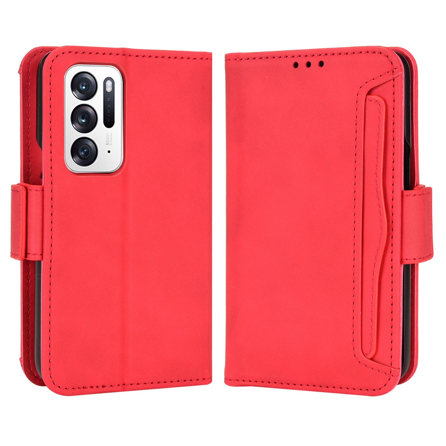 For Oppo Find N PU Leather Wallet Flip Case Stand Feature Card Slots Shockproof Soft TPU Inner Shell