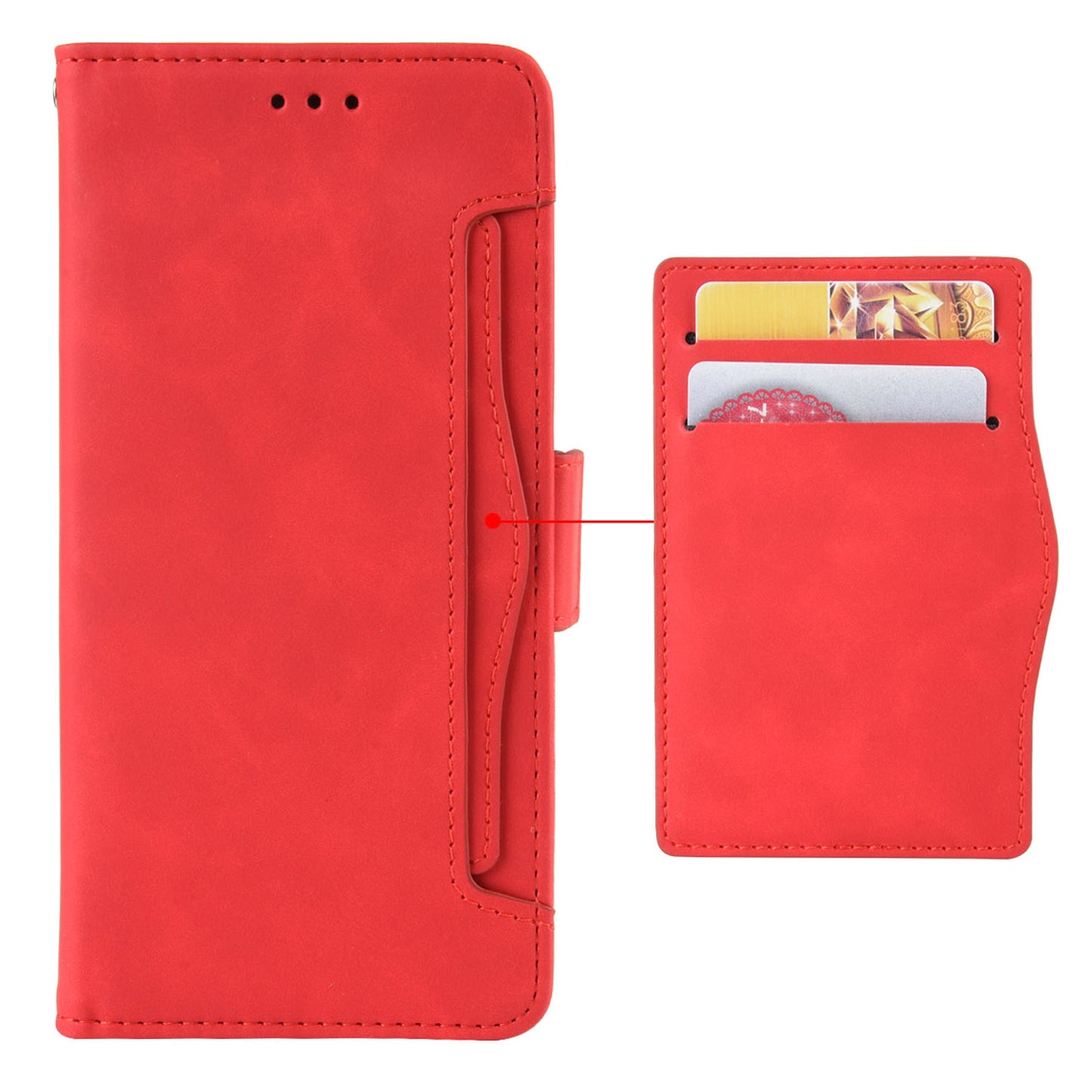 For Oppo Find N PU Leather Wallet Flip Case Stand Feature Card Slots Shockproof Soft TPU Inner Shell