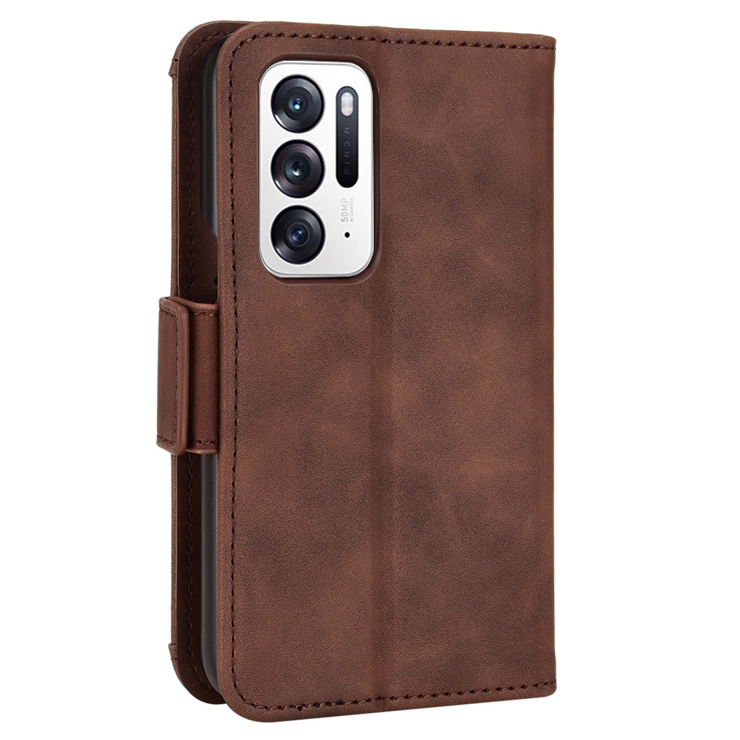 For Oppo Find N PU Leather Wallet Flip Case Stand Feature Card Slots Shockproof Soft TPU Inner Shell