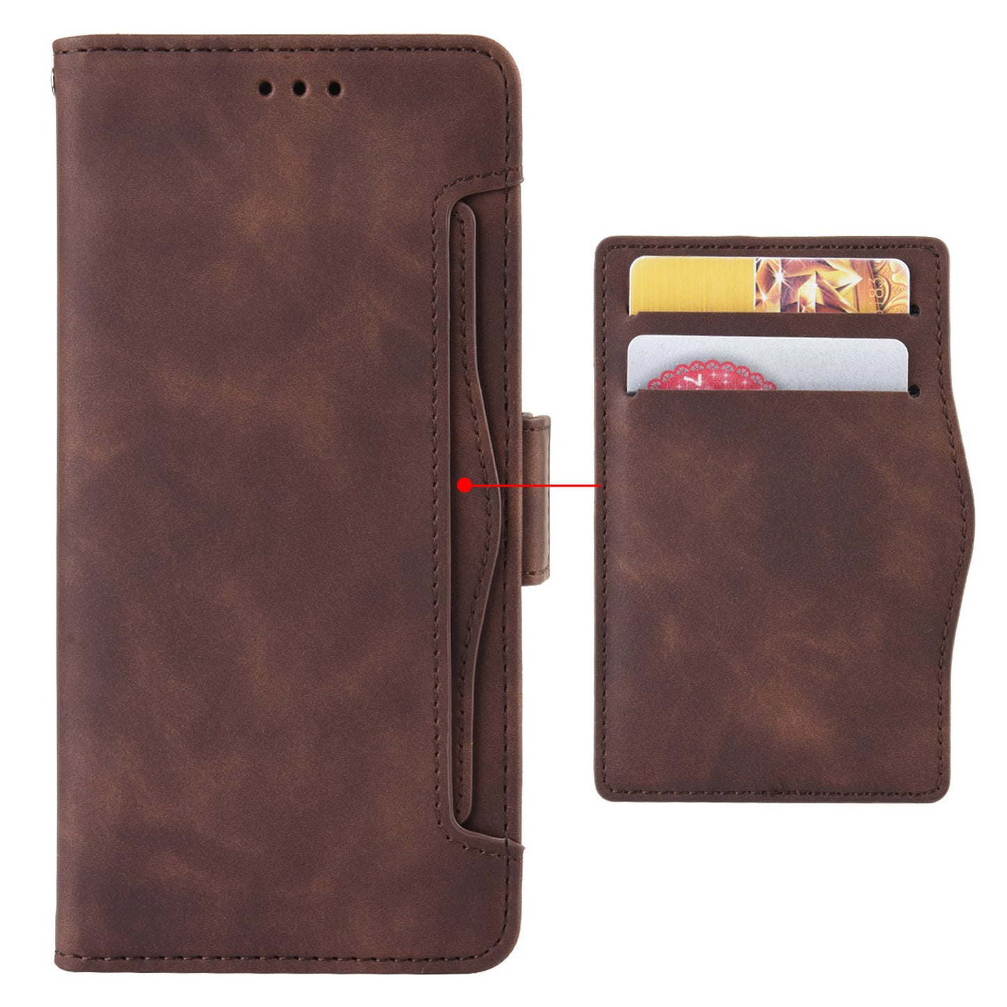 For Oppo Find N PU Leather Wallet Flip Case Stand Feature Card Slots Shockproof Soft TPU Inner Shell