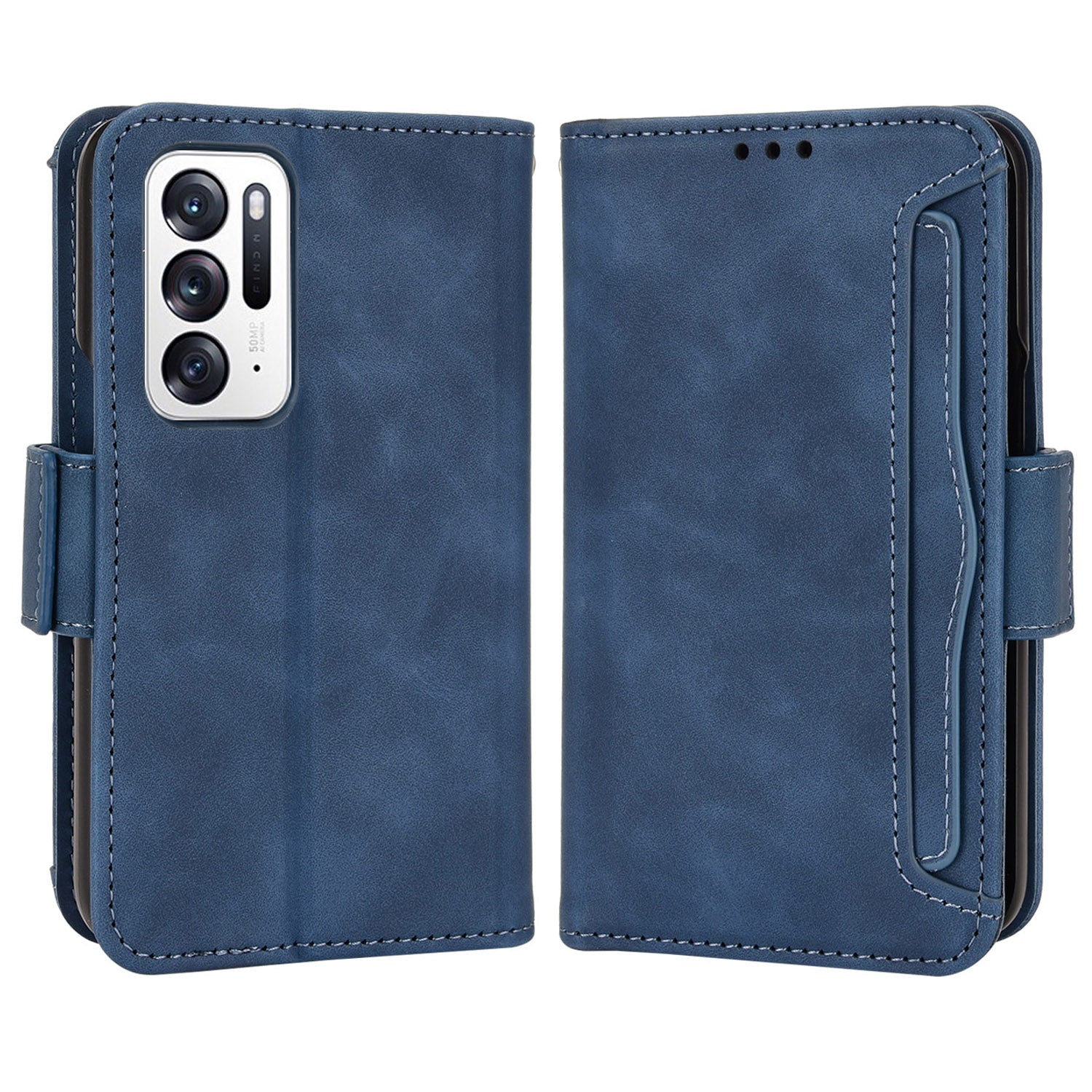 For Oppo Find N PU Leather Wallet Flip Case Stand Feature Card Slots Shockproof Soft TPU Inner Shell