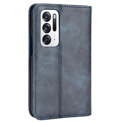 For Oppo Find N Imprinted Mosaic Magnetic Absorption PU Leather Case Stand Wallet Inner Soft TPU Book Cover