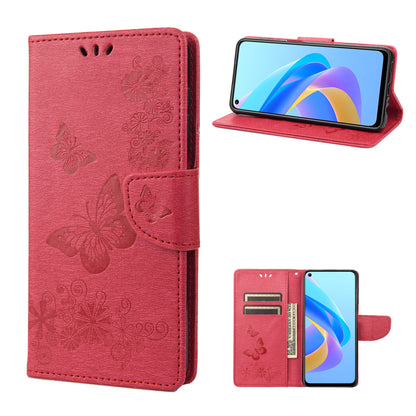 For Oppo A36/A76/Realme 9i Imprinted Butterfly Pattern PU Leather Magnetic Case Wallet Stand Flip Shockproof Cover