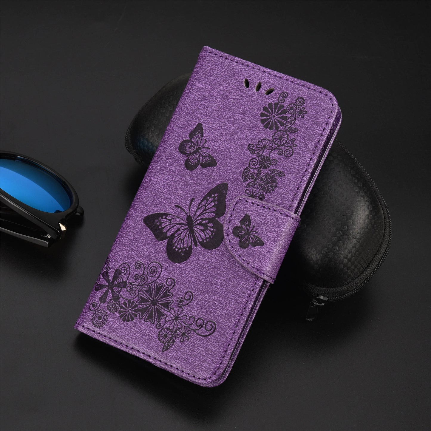 For Oppo A36/A76/Realme 9i Imprinted Butterfly Pattern PU Leather Magnetic Case Wallet Stand Flip Shockproof Cover