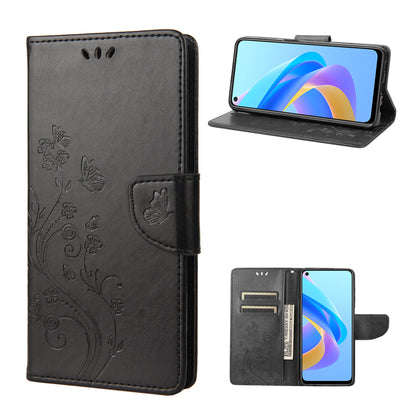 For Oppo A36/A76/Realme 9i Imprinted Butterfly PU Leather Wallet Case Magnetic Closure Stand Flip Shockproof Protective Cover