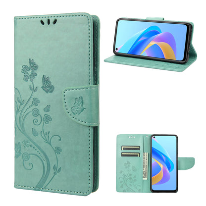 For Oppo A36/A76/Realme 9i Imprinted Butterfly PU Leather Wallet Case Magnetic Closure Stand Flip Shockproof Protective Cover