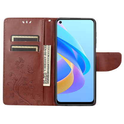 For Oppo A36/A76/Realme 9i Imprinted Butterfly PU Leather Wallet Case Magnetic Closure Stand Flip Shockproof Protective Cover