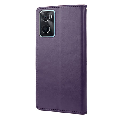 For Oppo A36/A76/Realme 9i Imprinted Butterfly PU Leather Wallet Case Magnetic Closure Stand Flip Shockproof Protective Cover