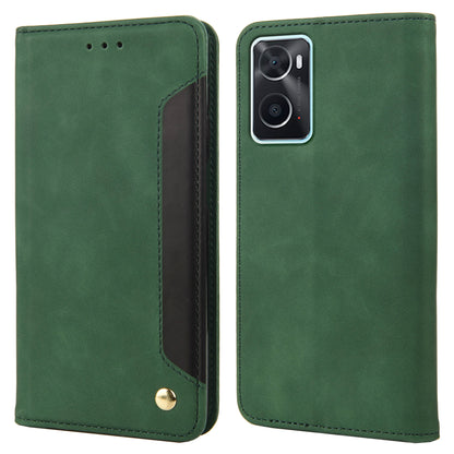 For Oppo A36/A76/Realme 9i Splicing PU Leather Case Full Protection Skin-feeling Touch Stand Flip Folio Wallet Cover