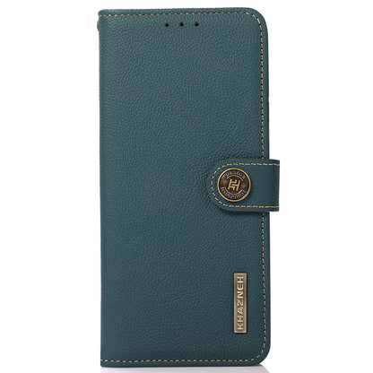 KHAZNEH Genuine Leather Phone Case for Oppo Reno7 SE 5G, RFID Blocking Wallet Stand Magnetic Clasp Cover