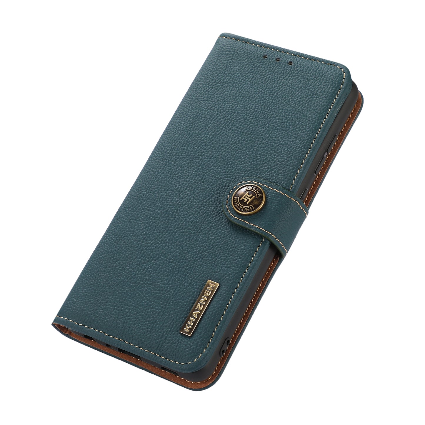 KHAZNEH Genuine Leather Phone Case for Oppo Reno7 SE 5G, RFID Blocking Wallet Stand Magnetic Clasp Cover