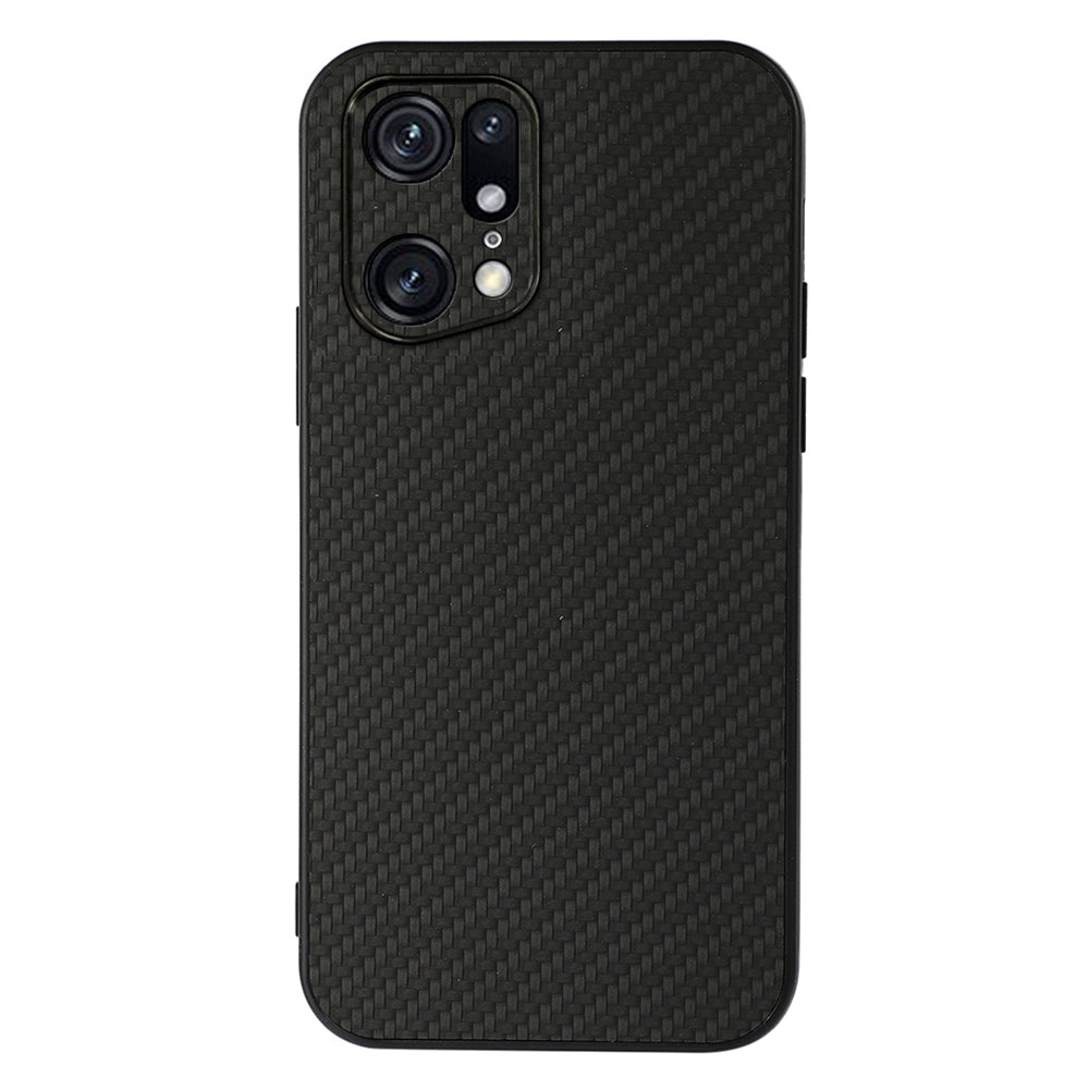 For Oppo Find X5 Pro Carbon Fiber Texture PU Leather Coated Hard PC + Soft TPU Anti-scratch Phone Case