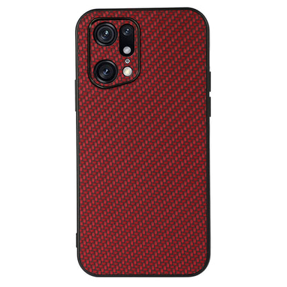 For Oppo Find X5 Pro Carbon Fiber Texture PU Leather Coated Hard PC + Soft TPU Anti-scratch Phone Case